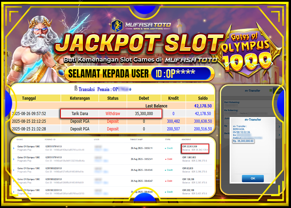 MUFASATOTO JACKPOT PRAGMATIC PLAY Rp.35.300.000|LUNAS